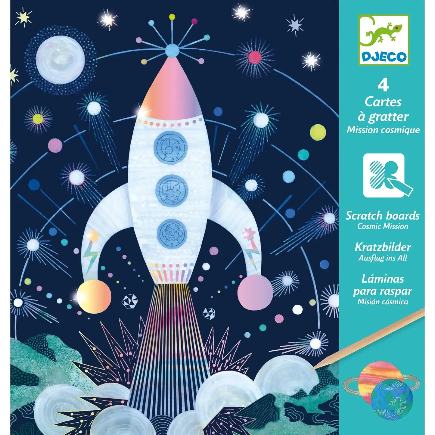 Metallic Scratch Card Activity Set: Cosmic Mission Art Kit