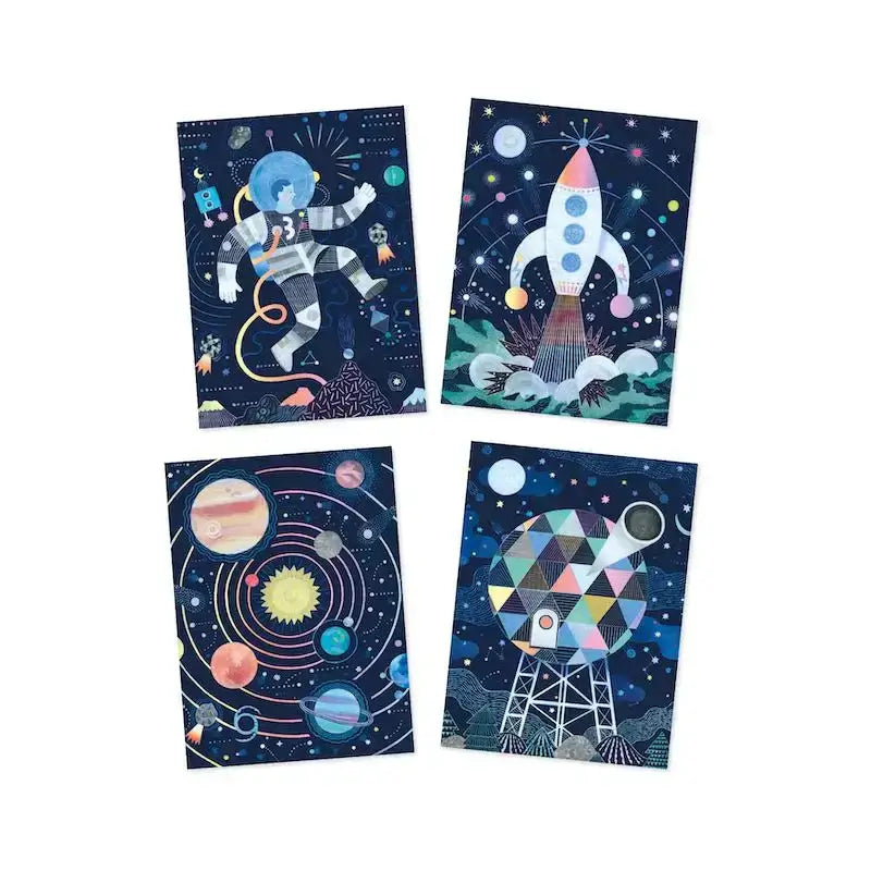 Metallic Scratch Card Activity Set: Cosmic Mission Art Kit