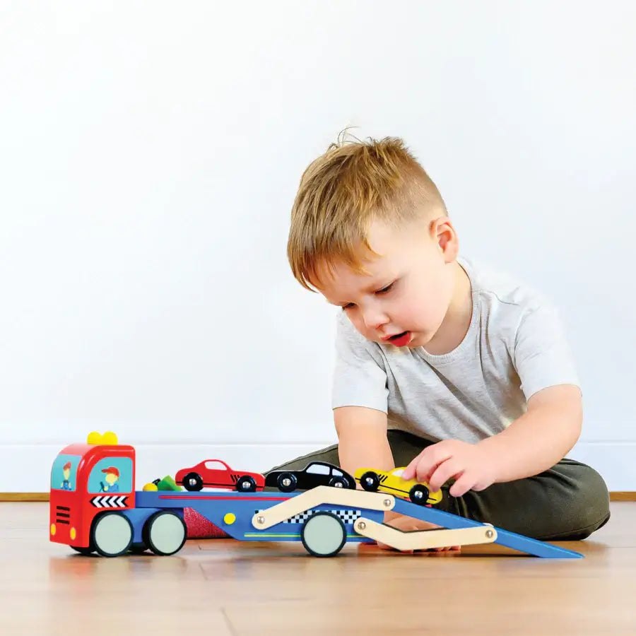 Race Car Transporter Wooden playset