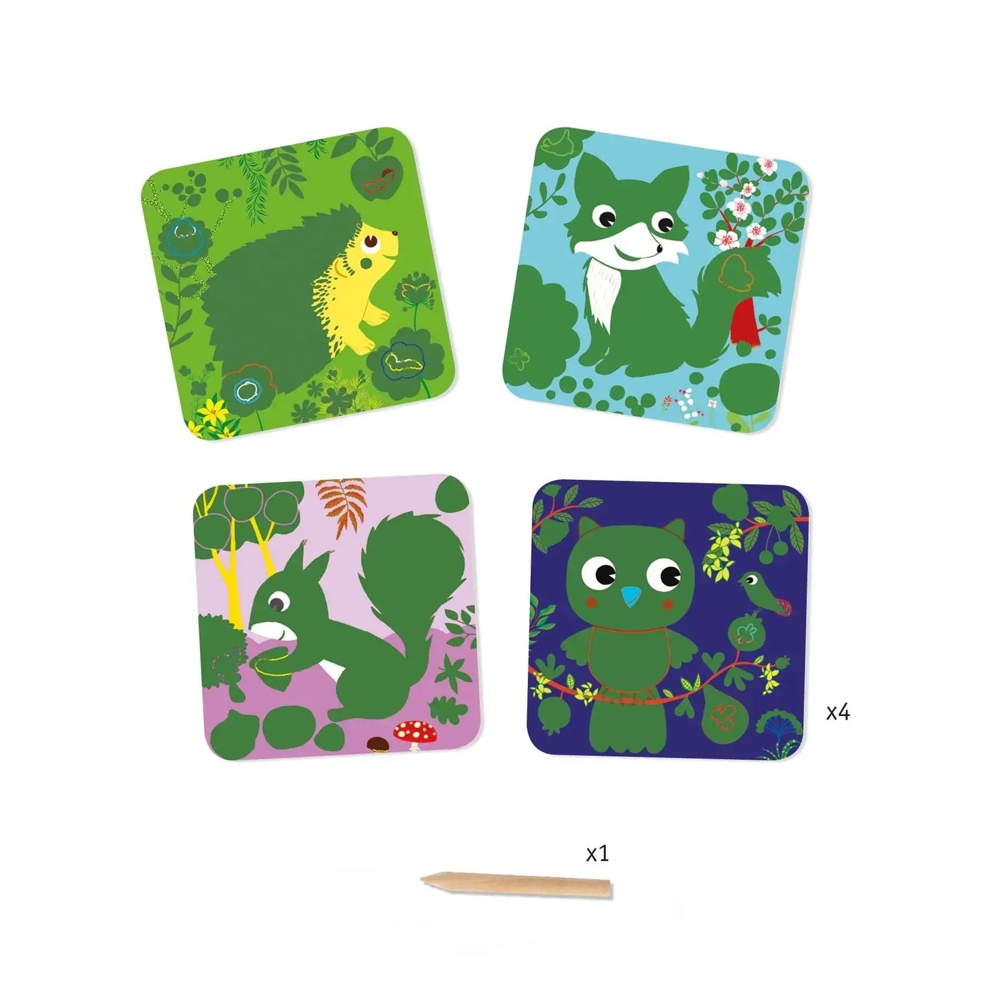 Scratch Card Activity Set: Country Creatures art set