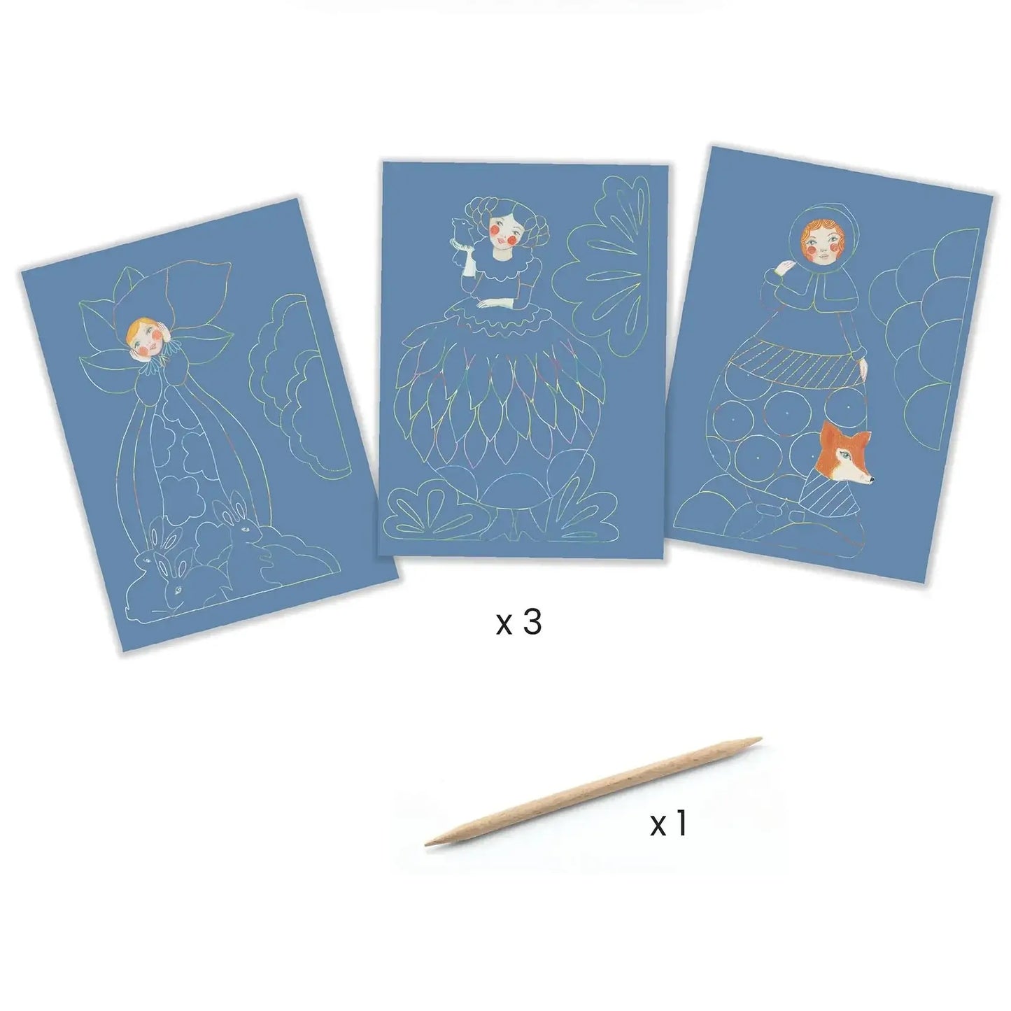 Scratch Card Activity Set: Pretty Dresses art set