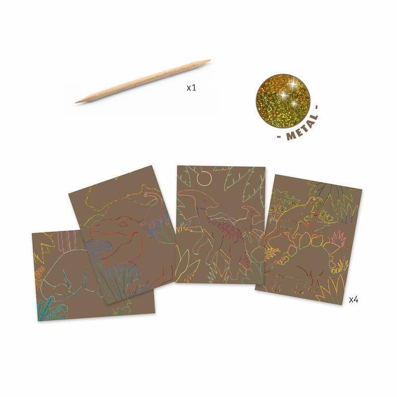 Scratch Cards Dinosaurs art set