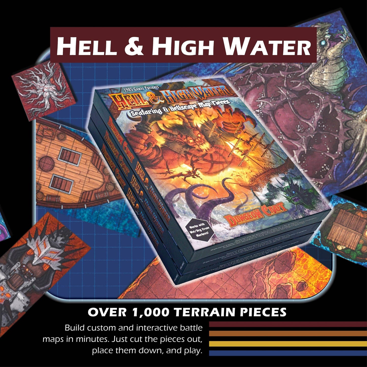 Dungeon Craft - Hell & High Water Book 2D Terrain for DnD