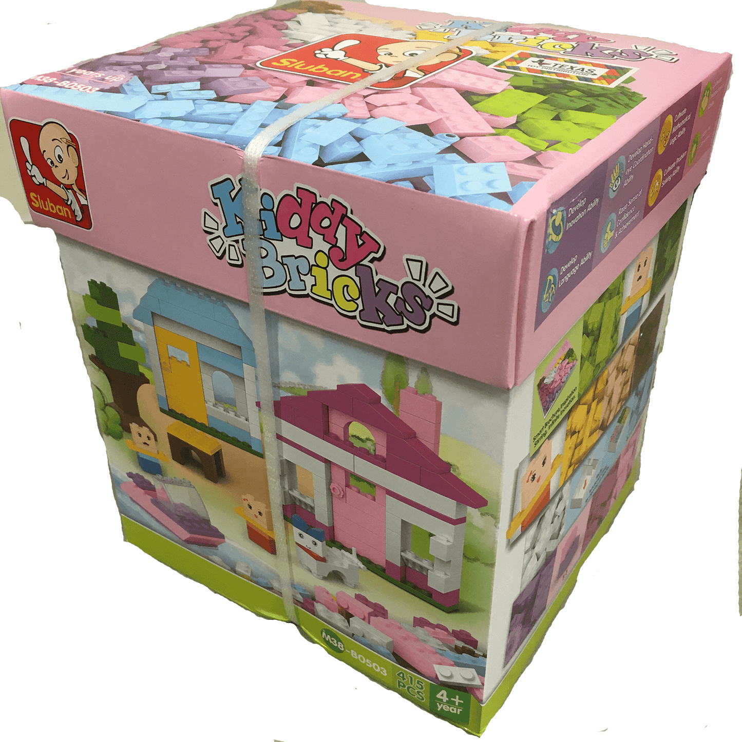 Kiddy Bricks, Girl's Soft Color Sluban Building Brick Assorted Set (415 Pcs)