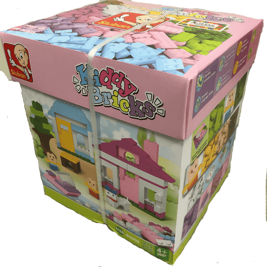 Kiddy Bricks, Girl's Soft Color Sluban Building Brick Assorted Set (415 Pcs)