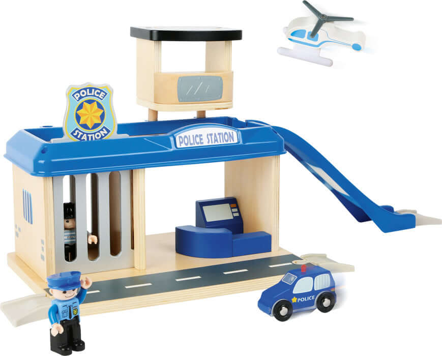 Wooden Police Station Playset with Accessories