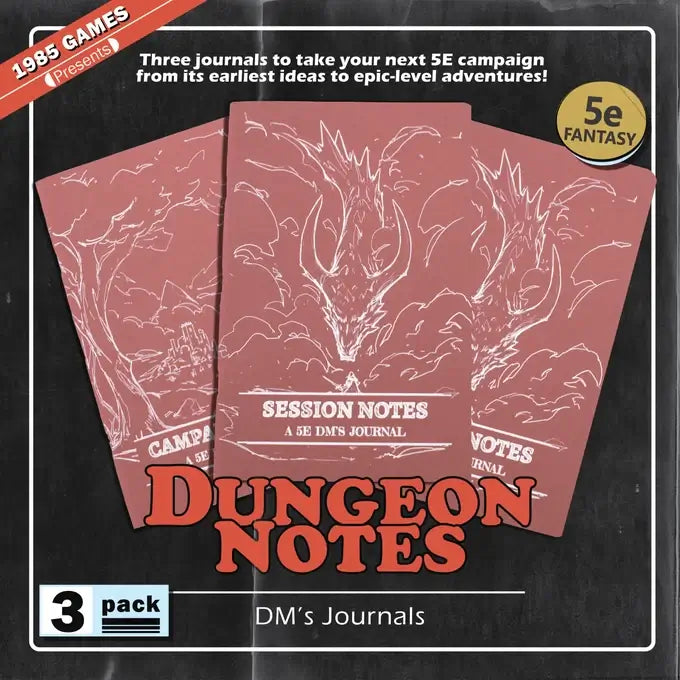 Red Dungeon Notes D&D 5E Dm's Journals 3 Pack