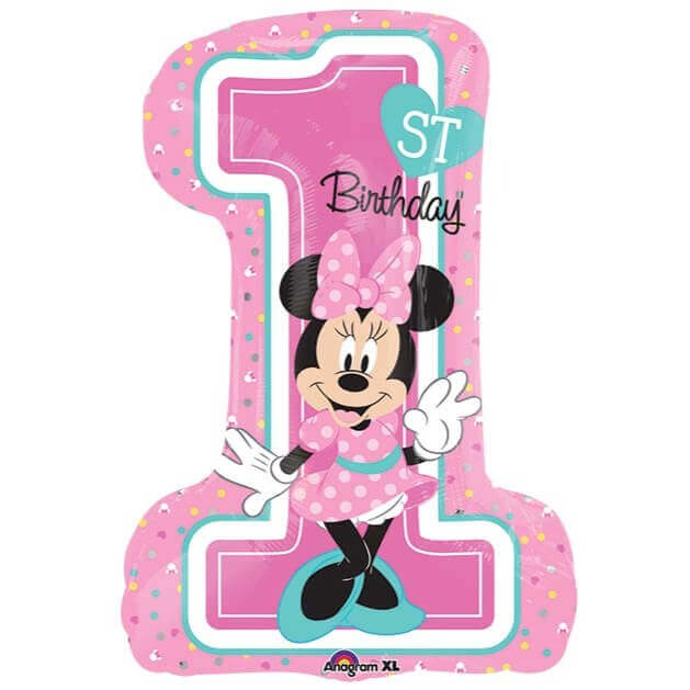 28" 1st Birthday Minnie Balloon