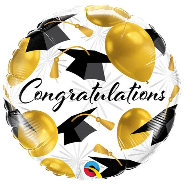 18" Congrats Grad Gold Balloon