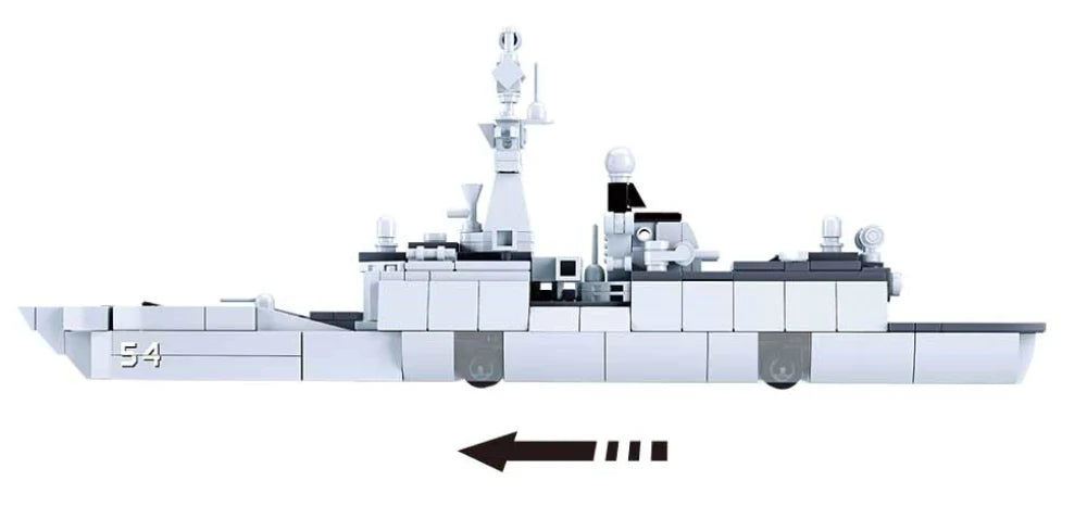 Model Bricks Destroyer Military Ship 1:450 Scale Sluban Building Brick Kit (457 pcs)
