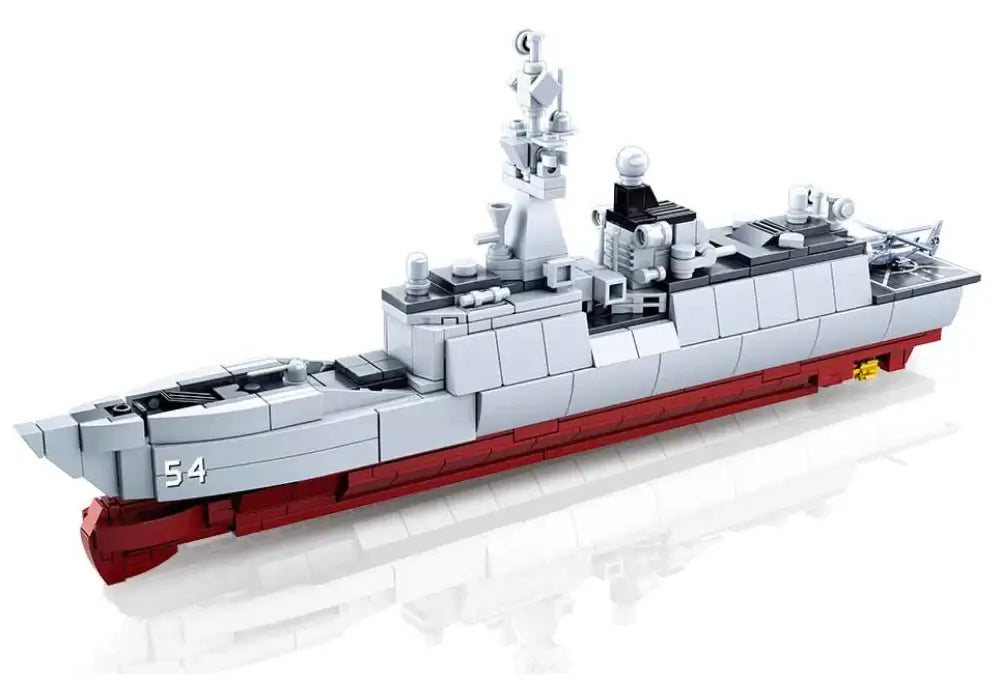 Model Bricks Destroyer Military Ship 1:450 Scale Sluban Building Brick Kit (457 pcs)