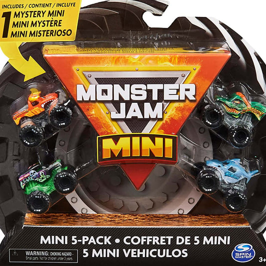 Monster Jam, Official Mini Collectible Monster Trucks 5-Pack with 1 Mystery Truck