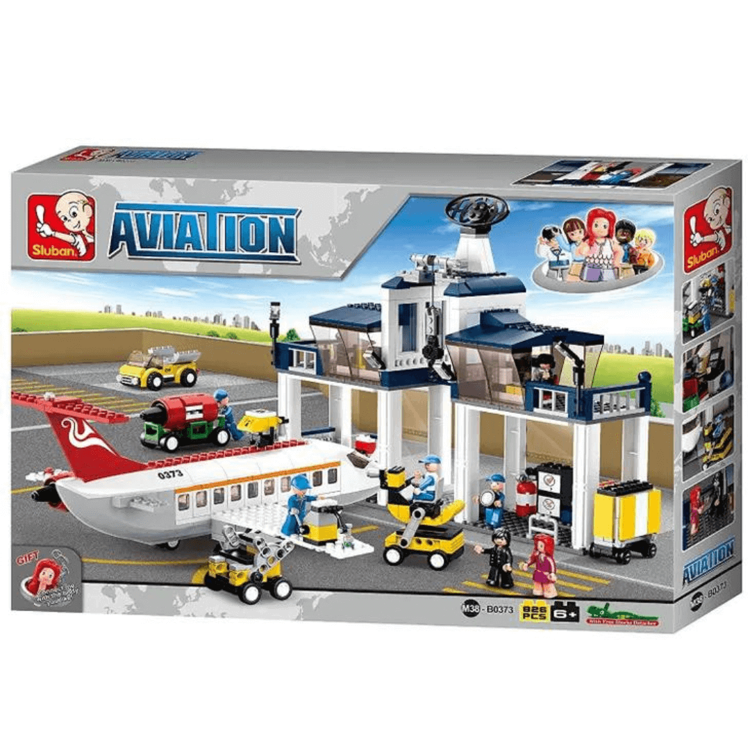 Aviation-Aircraft Maintenance Base Sluban Building Brick Kit 