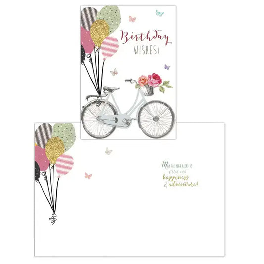 Bicycle and Balloons Birthday Card