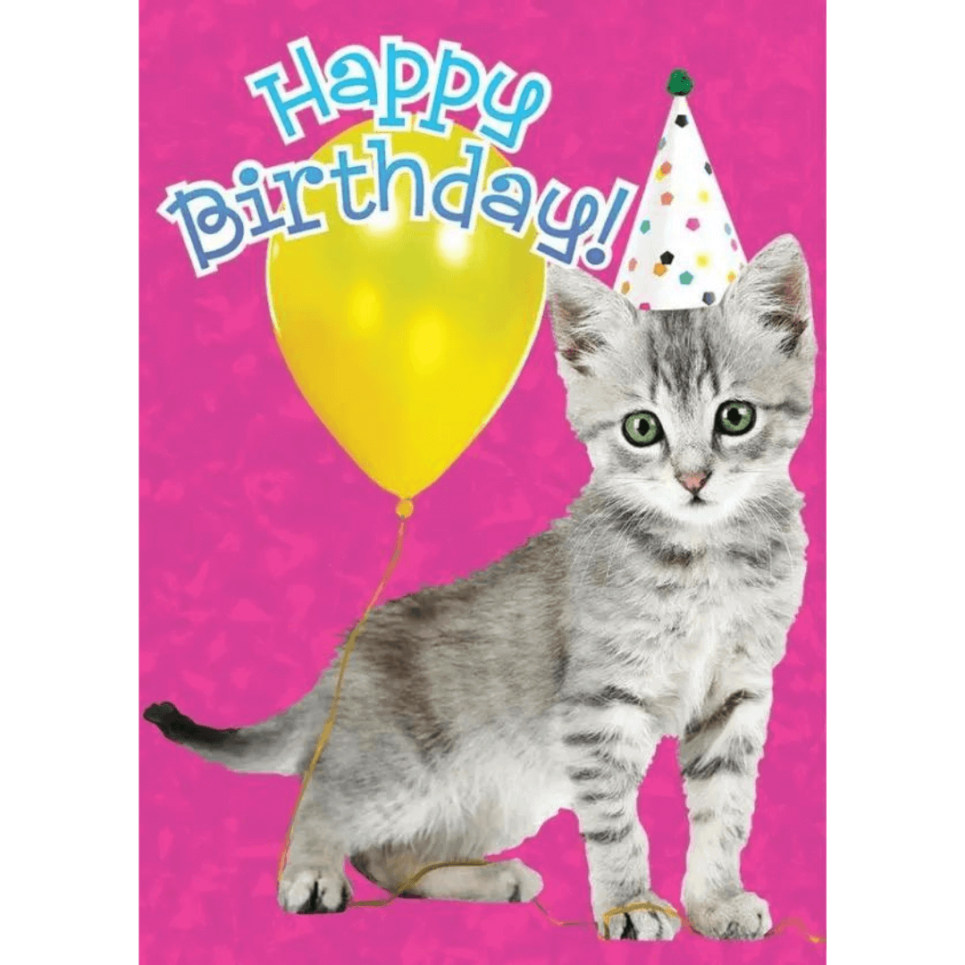 Birthday Kitten Foil Card