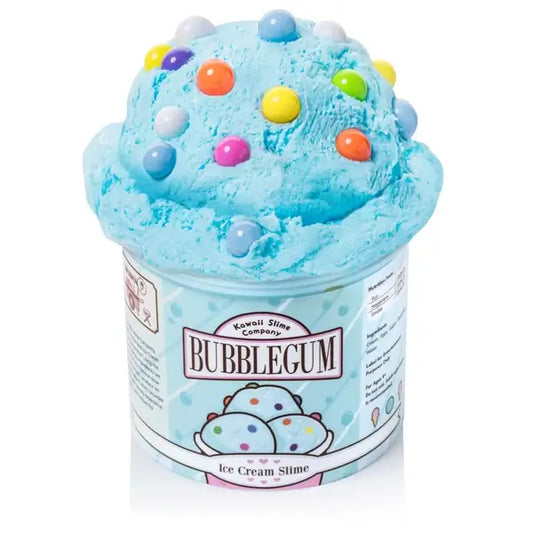 Blue Bubblegum Scented Ice Cream Slime with Decorative Gumballs 