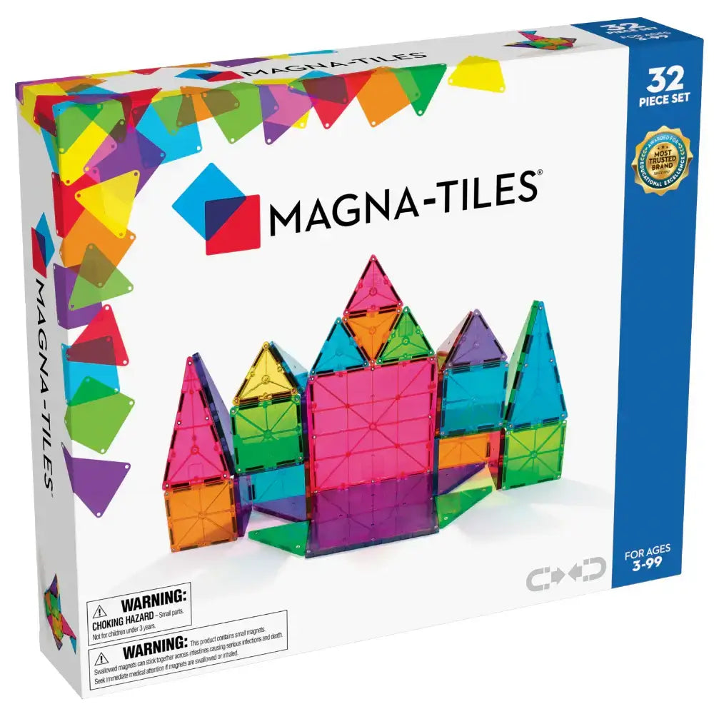 Classic 32-Piece Magna Tiles Kids Building Set