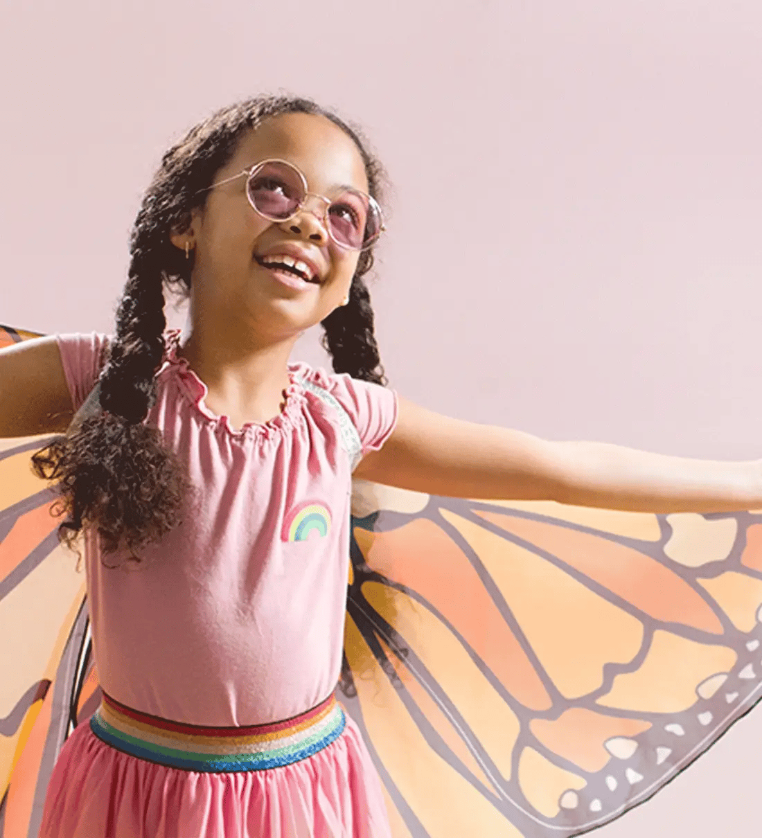 Colorful Butterfly Wings Costume for Kids Orange