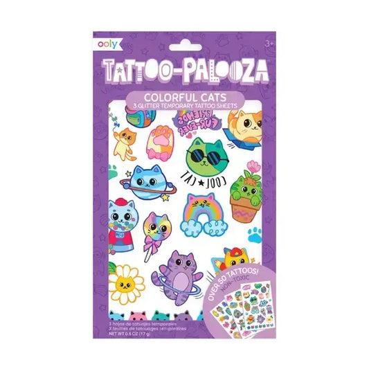 Colorful Cats Temporary Tattoos
