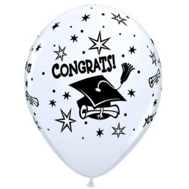 11" Congrats Cap and Diploma Latex Balloon