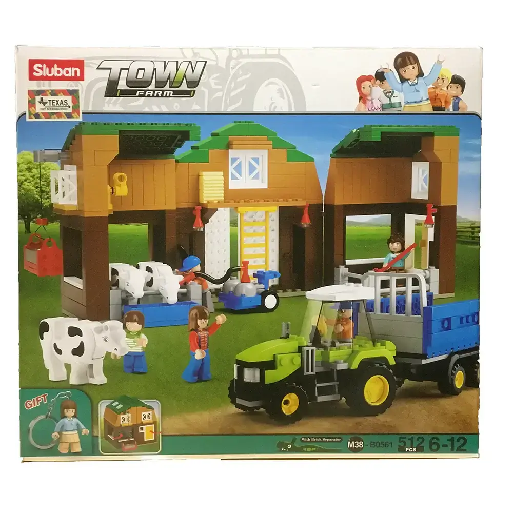 Cow Farm Ranch Sluban Building Brick Kit (512 Pcs)