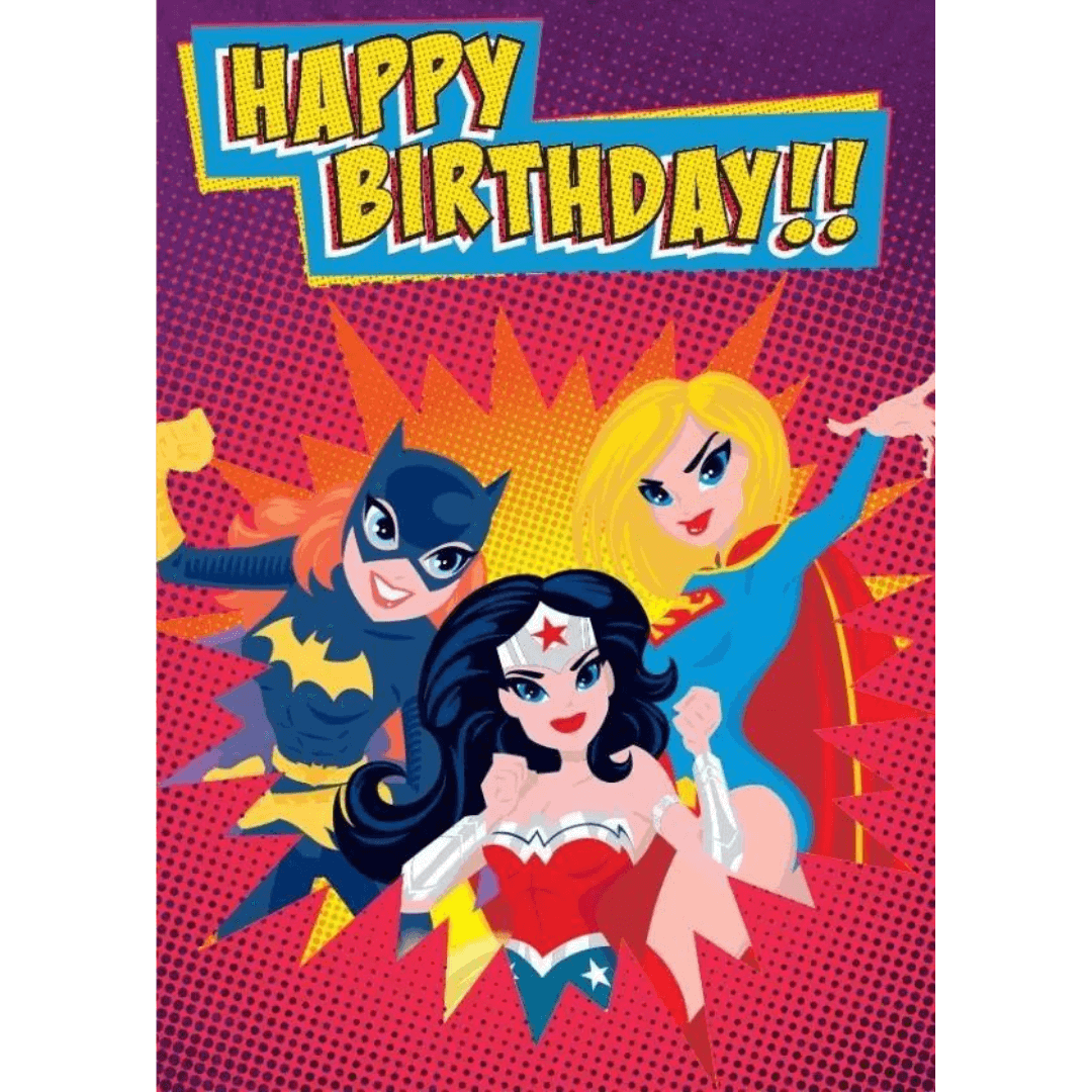 DC Comics Super Heroes Girl Foil Birthday Card
