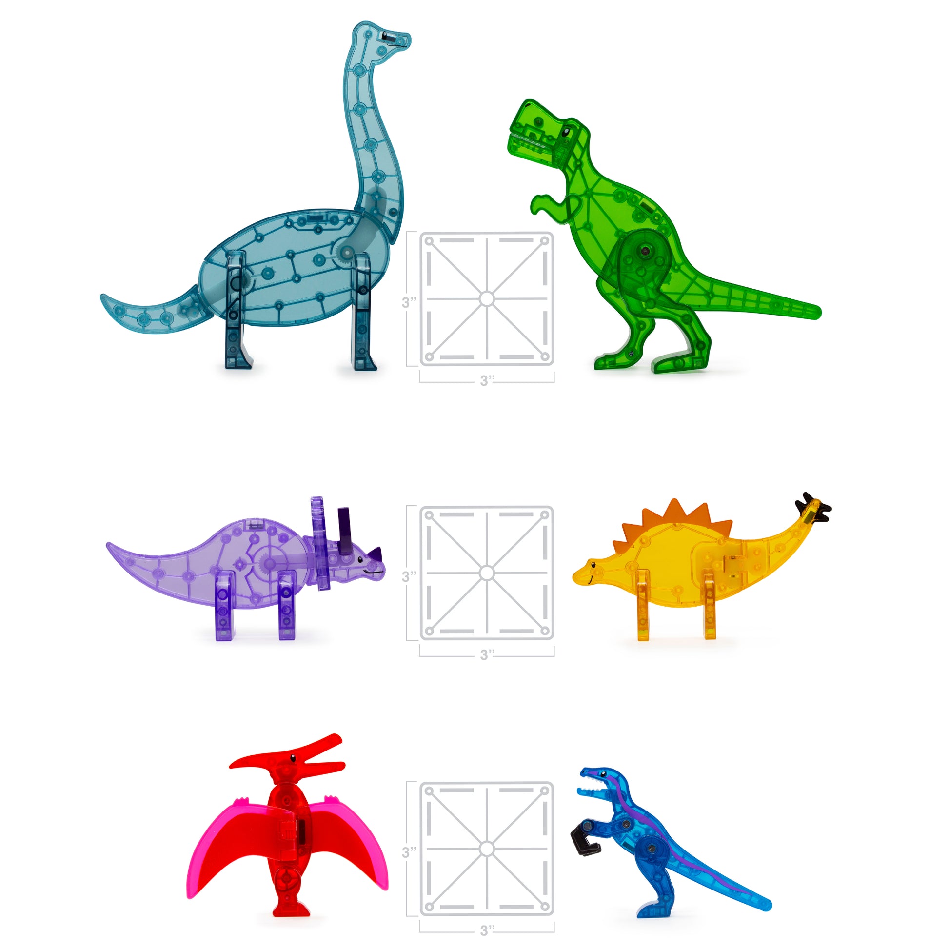 Dino World XL Magna Tiles 50-Piece Set