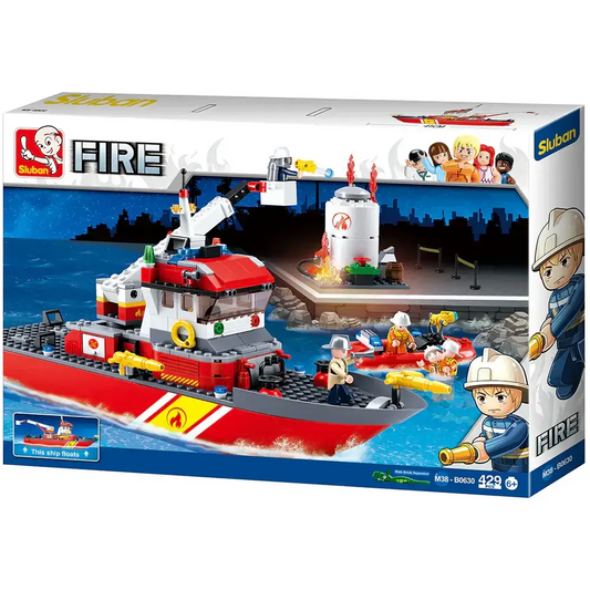 Fire Boat and Oil Tank Sluban Building Brick Kit (429 Pcs)