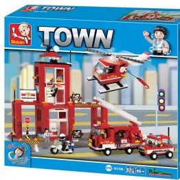 Fire Station Sluban Building Brick Kit (631 Pcs)