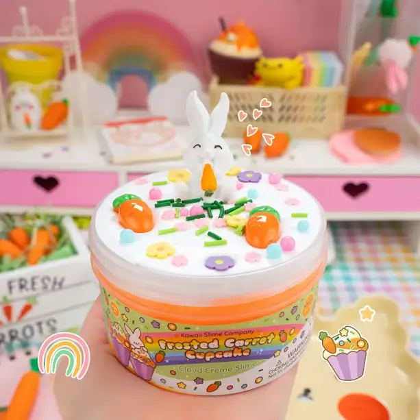 Frosted Carrot Cupcake Cloud Creme Slime