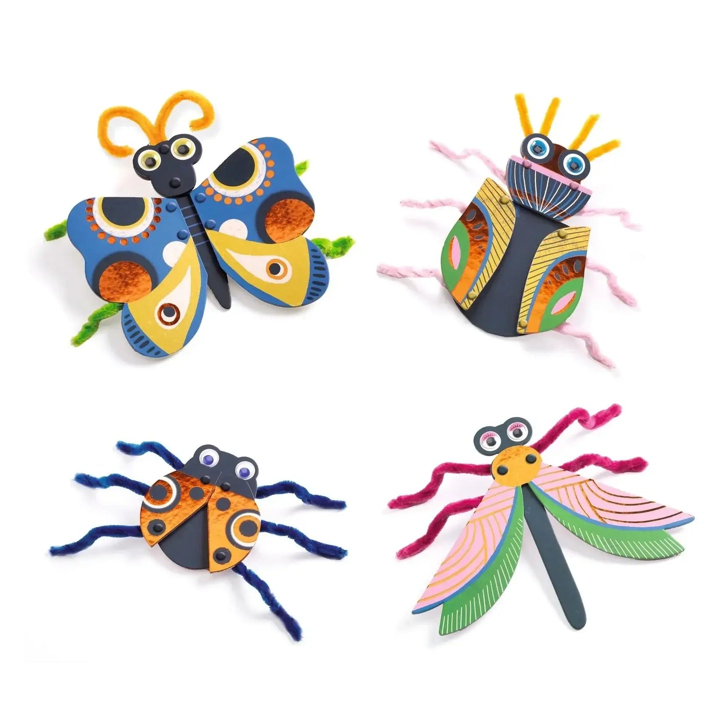 Fuzzy Bugs 3D Collage Arts & Crafts Kit for ages 3 to 6