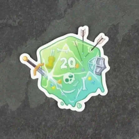 Gelatinous D20 Sticker