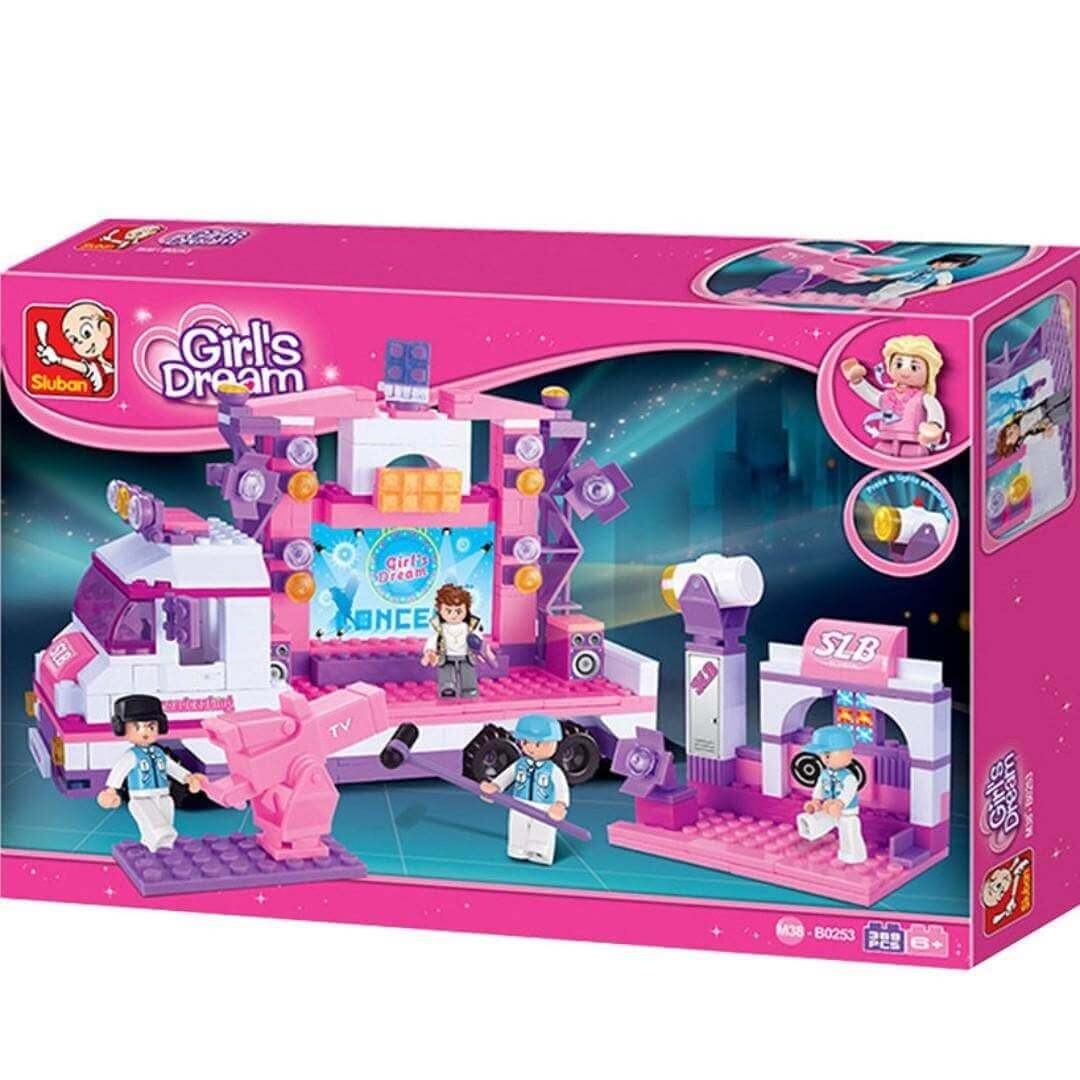 Girls Dream Starlight Stage Car Sluban Building Brick Kit – 369 Pcs