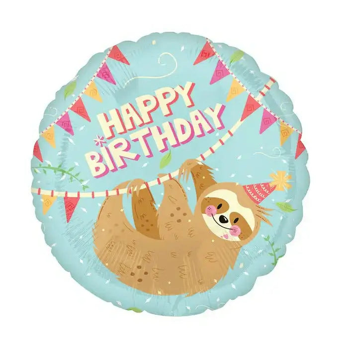 18" Happy Birthday Sloth Balloon