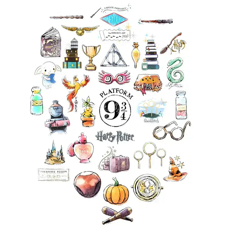 Harry Potter Watercolor Set of 50 Stickers