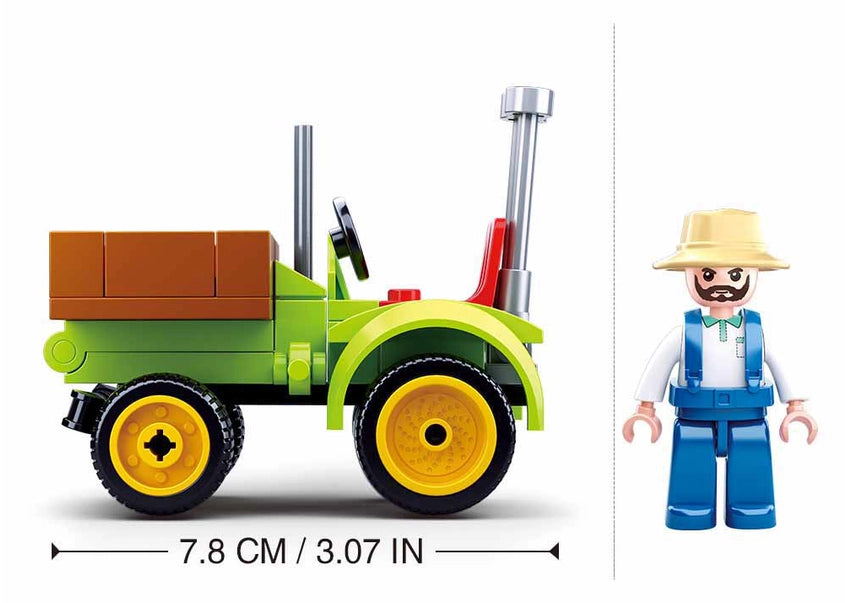 Harvest Farm Tractor Sluban Building Brick Kit (80 Pcs)