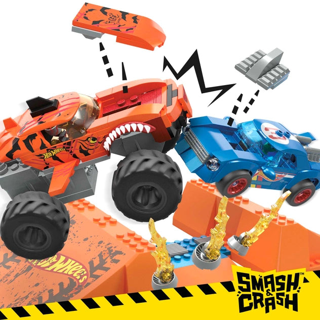 Mega™ Hot Wheels Smash N Crash Tiger Shark Chomp Course Building Set