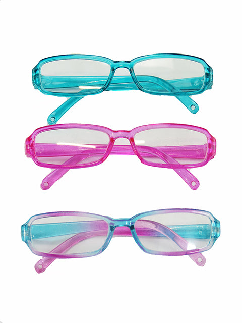3 pairs of multicolored glasses for 18" Dolls