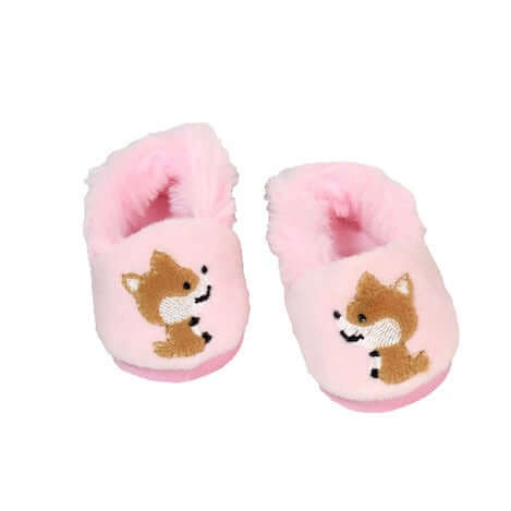 Pink Fox Slippers for 18" Dolls