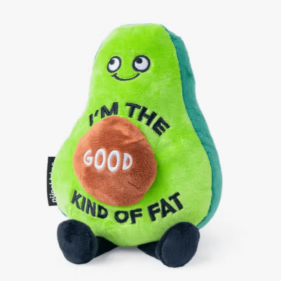 "I'm the Good Kind of Fat" Embroidered Avocado Plush