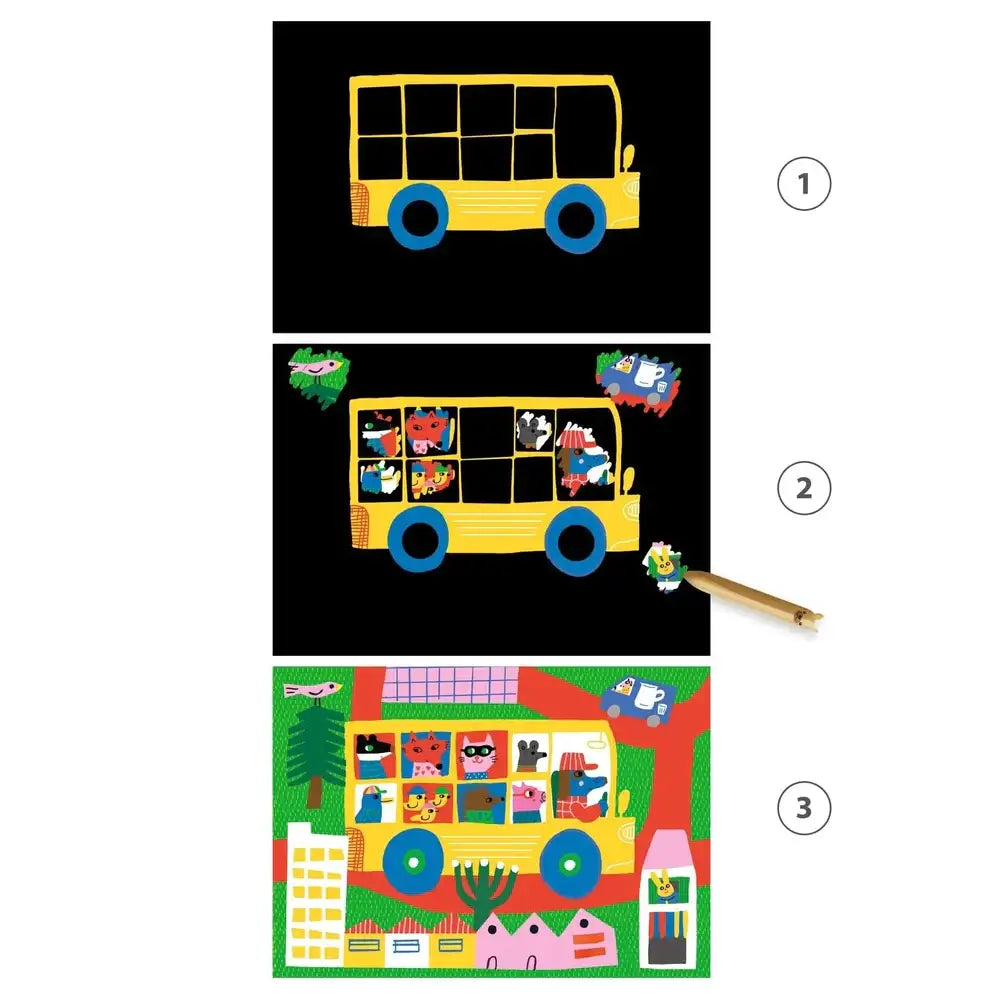 Learning about Vehicles Scratch Cards Art Kit