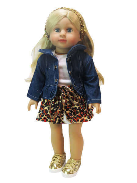Leopard Skirt Set For 18" Dolls