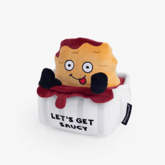 "Let's Get Saucy" Embroidered Chicken Nugget Plush