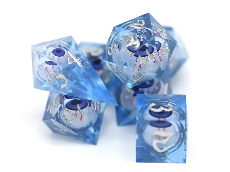 Liquid Core Blue Eye Dice Set for Tabletop RPG