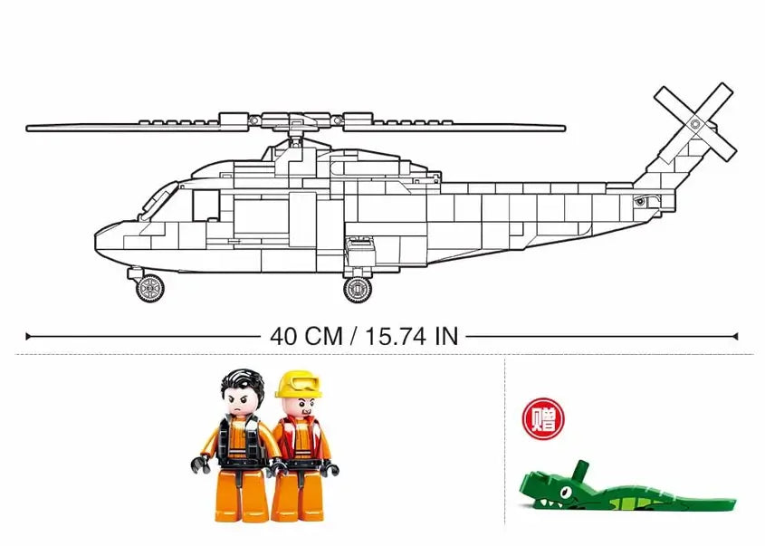 Medivac Helicopter Sluban Building Brick Kit (402 Pcs)