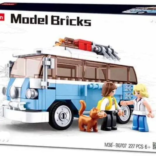 Model Bricks Blue T1 Van Sluban Building Brick Kit