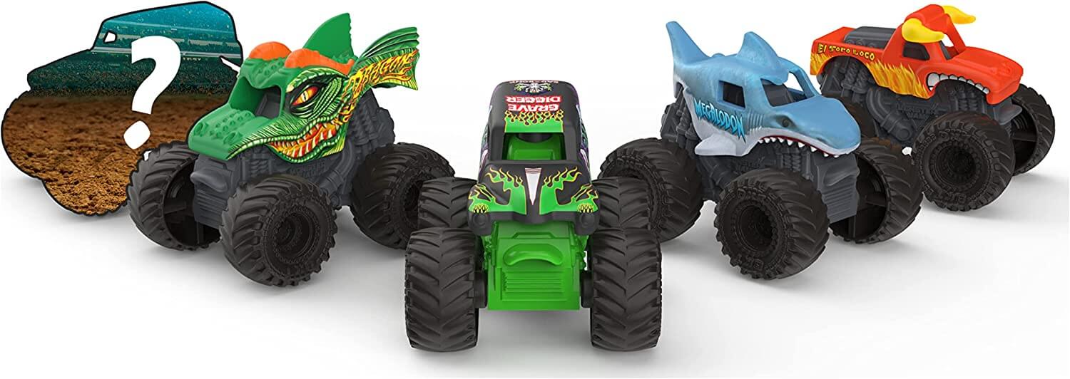 Monster Jam, Official Mini Collectible Monster Trucks 5-Pack with 1 Mystery Truck