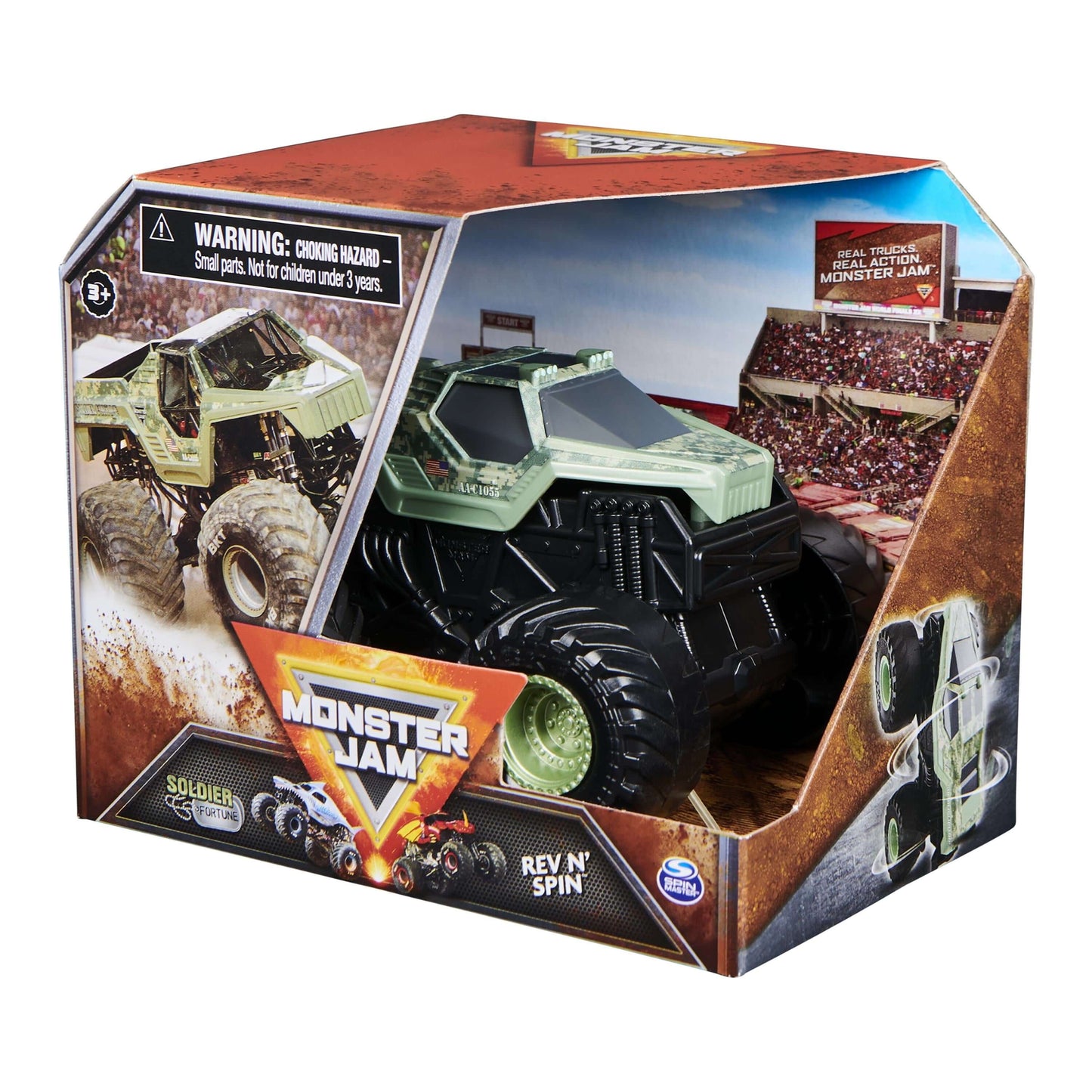 Monster Jam Official Soldier Fortune Rev N' Spin Monster Truck