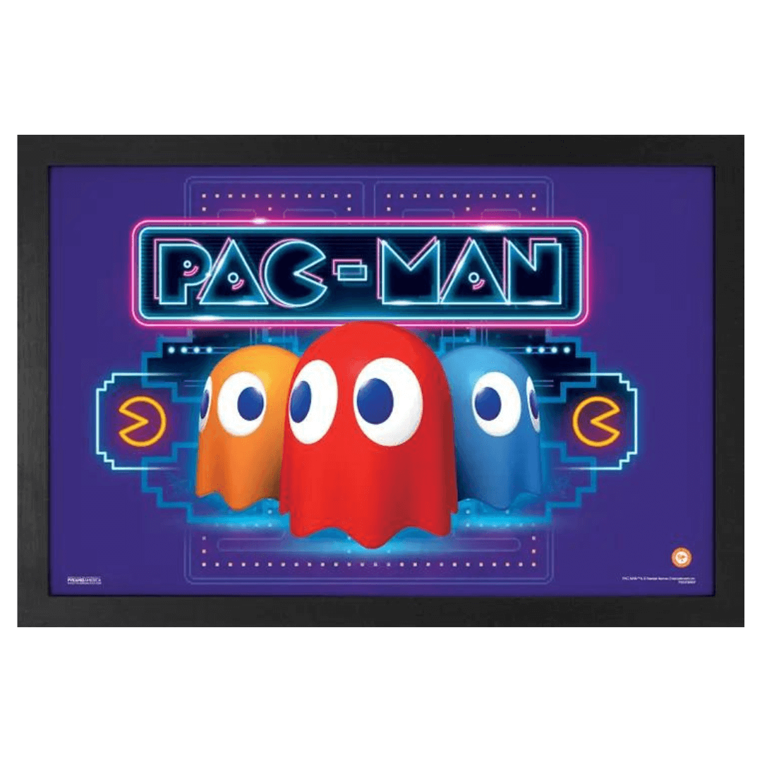 Pac-Man - Neon-Ghosts Framed Print