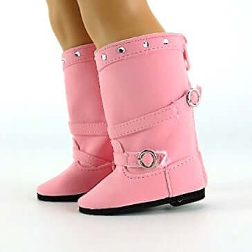 Pink Rhinestone Boot for 18" Dolls